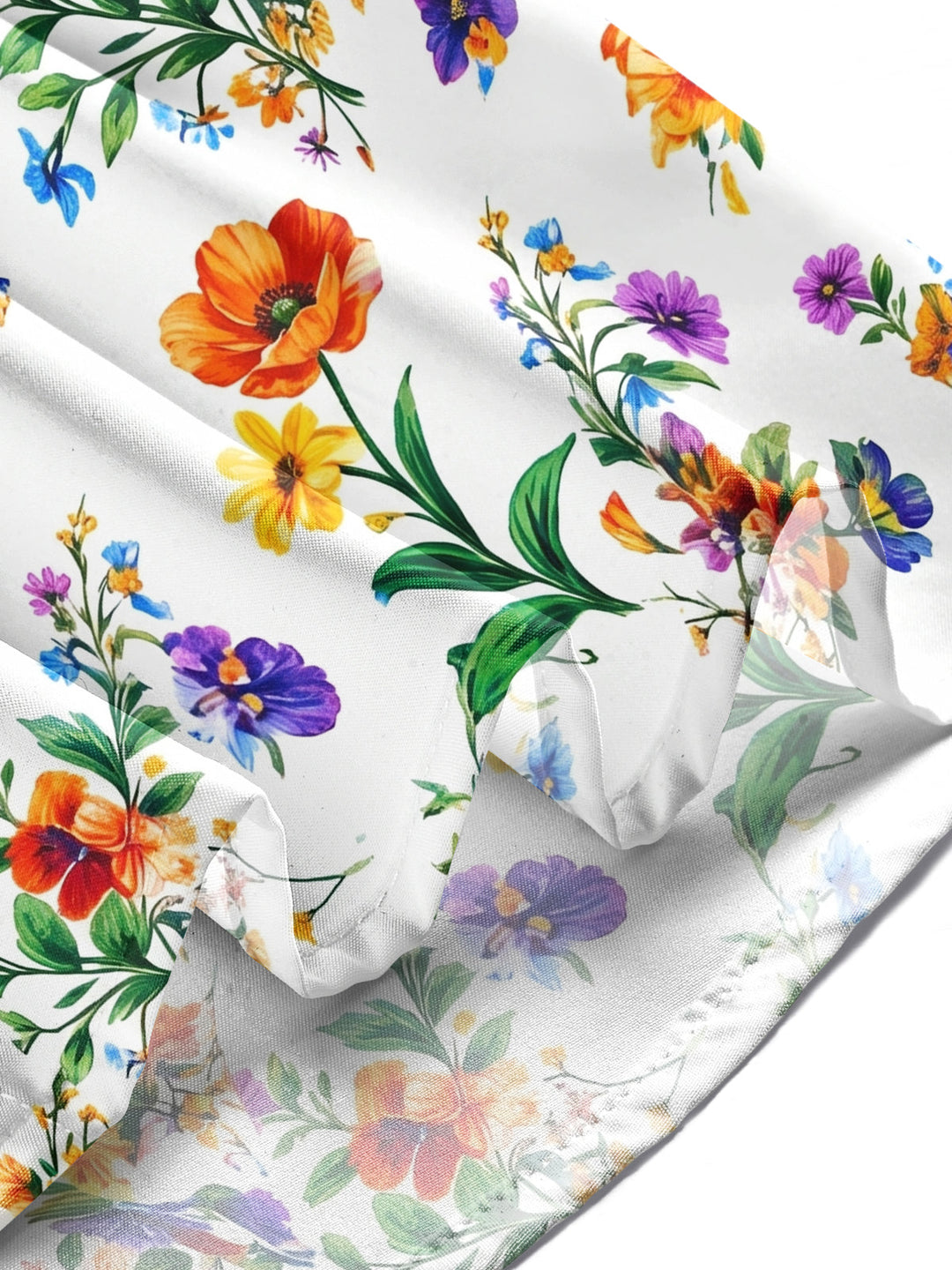 Oceanlyte Men's Colorful Wildflower Floral Print Long Sleeve Button Down Shirt with Chest Pocket