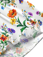 Oceanlyte Men's Colorful Wildflower Floral Print Long Sleeve Button Down Shirt with Chest Pocket