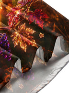Oceanlyte Men's Long Sleeve Shirt - Crystal Parrot With Autumn Leaves And Grapes Print with Chest Pocket