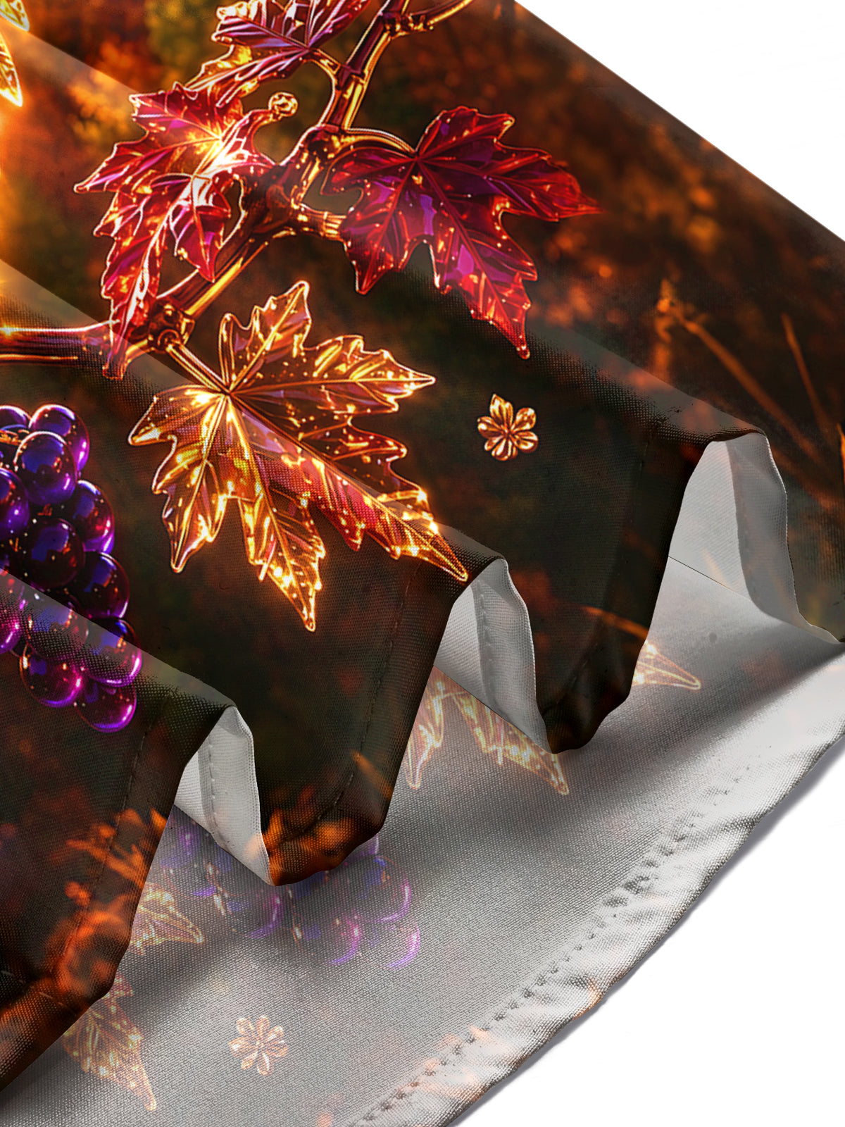 Oceanlyte Men's Long Sleeve Shirt - Crystal Parrot With Autumn Leaves And Grapes Print with Chest Pocket