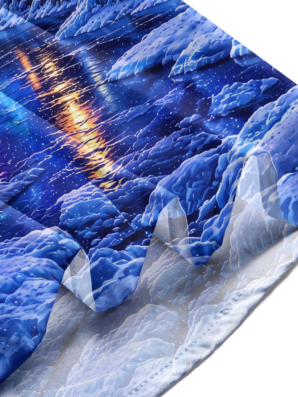 Oceanlyte Men's Printed Aurora Borealis And Lighthouse Print Long Sleeve Shirt with Chest Pocket