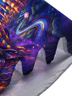 Oceanlyte Men's Hawaiian Dark Mermaid And Lighthouse Print Short Sleeve Shirt with Chest Pocket