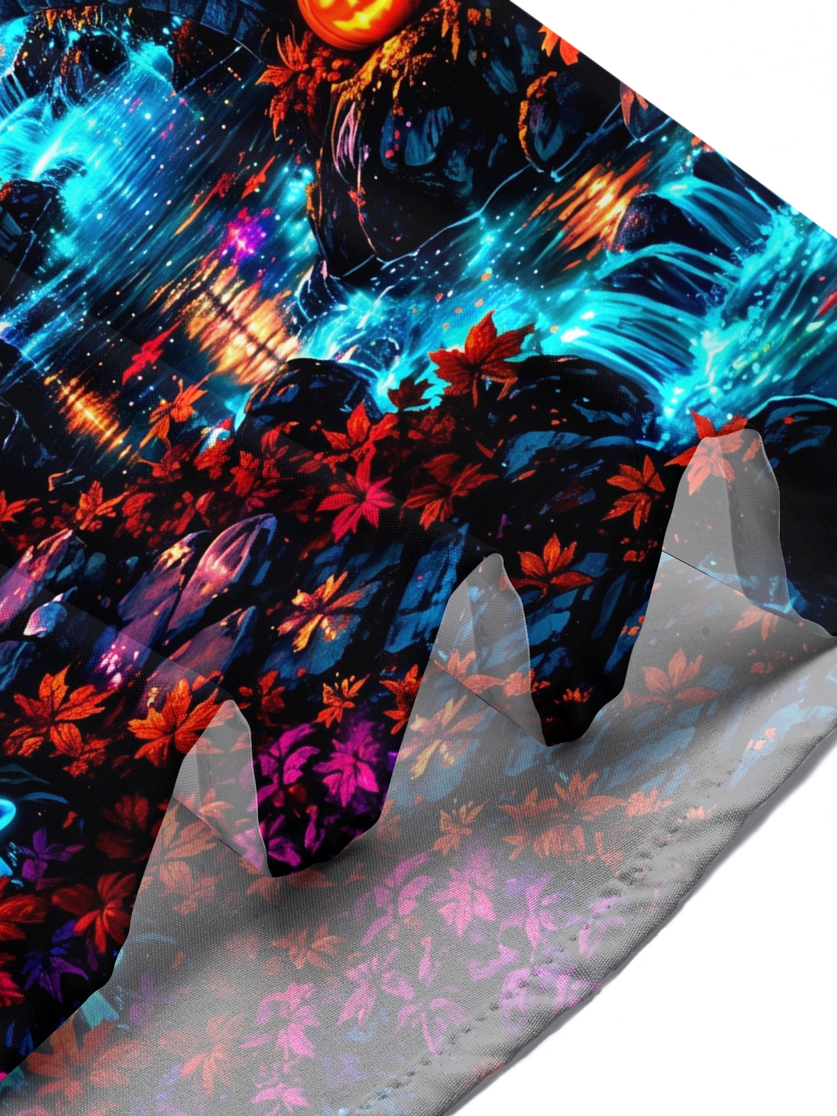 Oceanlyte Men's Halloween Black Cats And Pumpkins Print Short Sleeve Shirt with Chest Pocket