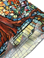 Oceanlyte Men's Printed Stained Glass Tree Print Short Sleeve Shirt with Chest Pocket