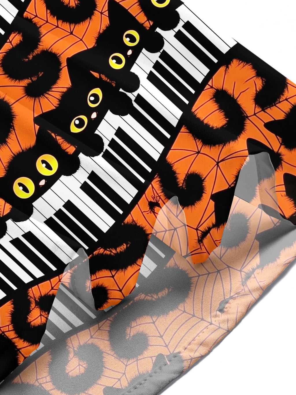 Oceanlyte Men's Hawaiian Halloween Cats Print Short Sleeve Shirt with Chest Pocket