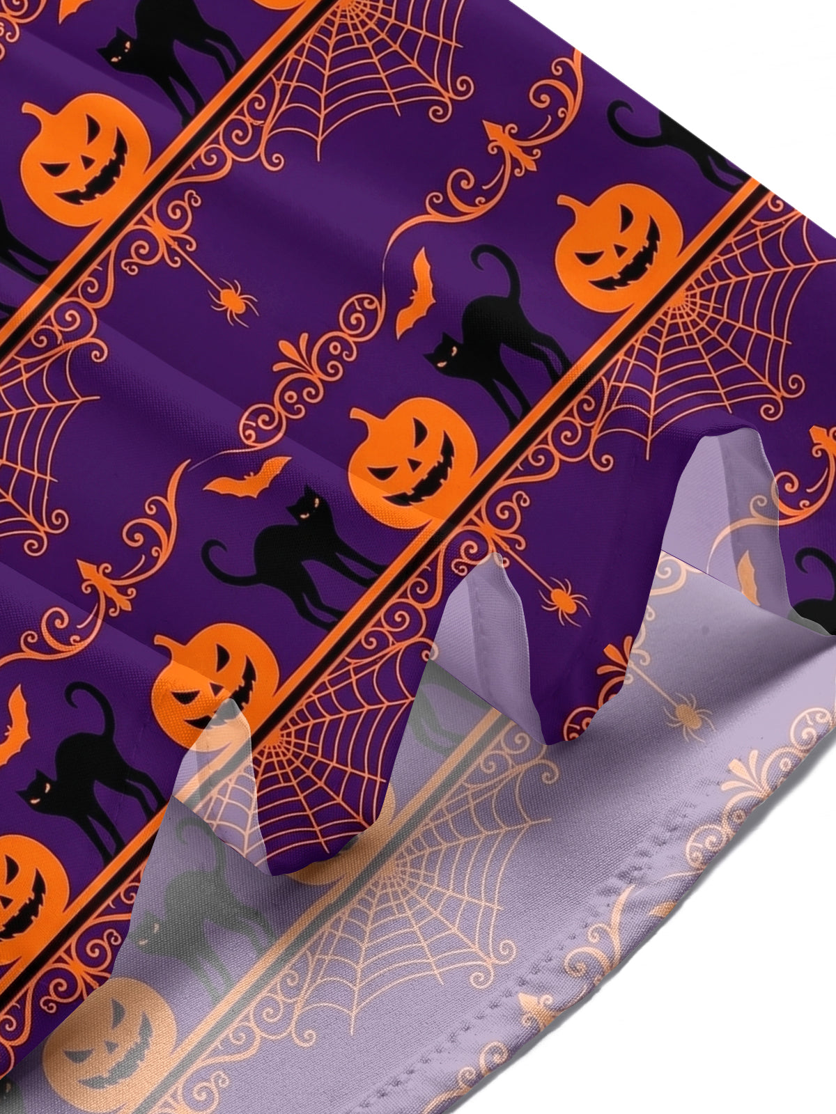 Oceanlyte Men's Halloween Black Cats And Pumpkins Print Short Sleeve Shirt with Chest Pocket