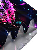 Oceanlyte Men's Graphic Butterfly Print Musical Notes Print Short Sleeve Shirt with Chest Pocket