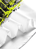 Oceanlyte Men's Melting Tennis Ball With Splatter Art Print Short Sleeve Shirt with Chest Pocket