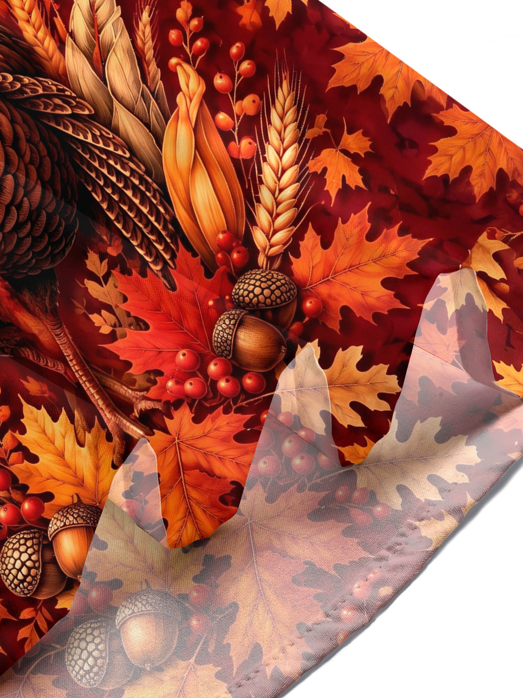 Oceanlyte Men's Thanksgiving Turkey And Autumn Leaves Print Short Sleeve Shirt with Chest Pocket