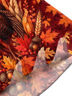 Oceanlyte Men's Thanksgiving Turkey And Autumn Leaves Print Short Sleeve Shirt with Chest Pocket