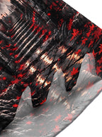 Oceanlyte Men's Graphic Halloween Crow Print Full Moon Print Short Sleeve Shirt with Chest Pocket