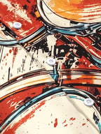 Oceanlyte Men's Graphic Drum Set Print Music Instrument Print Short Sleeve Shirt with Chest Pocket