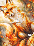Oceanlyte Men's Autumn Fox With Lanterns And Leaves Print Long Sleeve Shirt with Chest Pocket