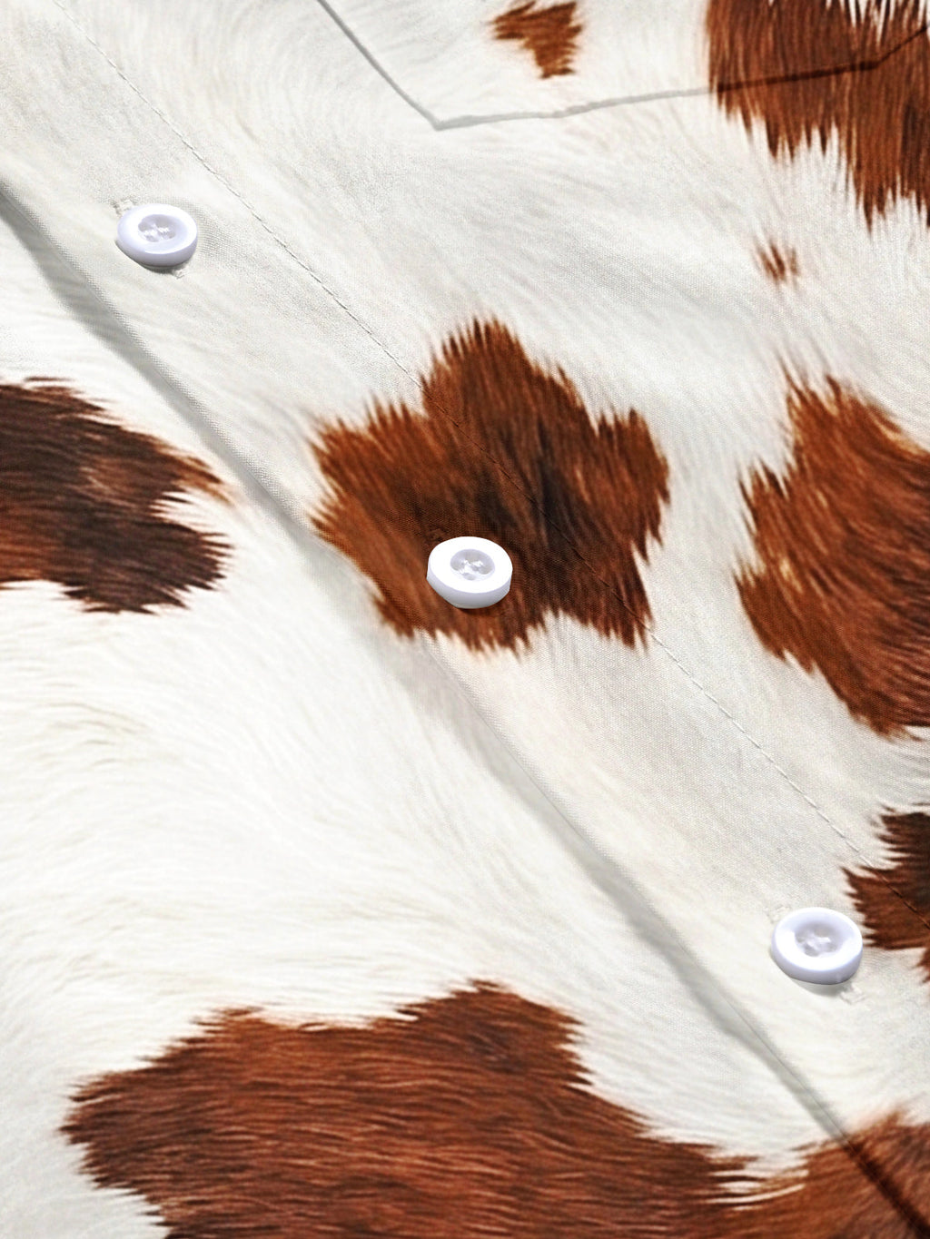 Oceanlyte Men's Patterned Cow Print Cowhide Pattern Short Sleeve Shirt with Chest Pocket