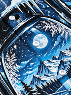 Oceanlyte Men's Short Sleeve Shirt - Vintage Kerosene Lantern With Winter Landscape Print with Chest Pocket