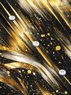 Oceanlyte Men's Long Sleeve Shirt - Abstract Gold And Black Splatter With Radial Lines Print with Chest Pocket