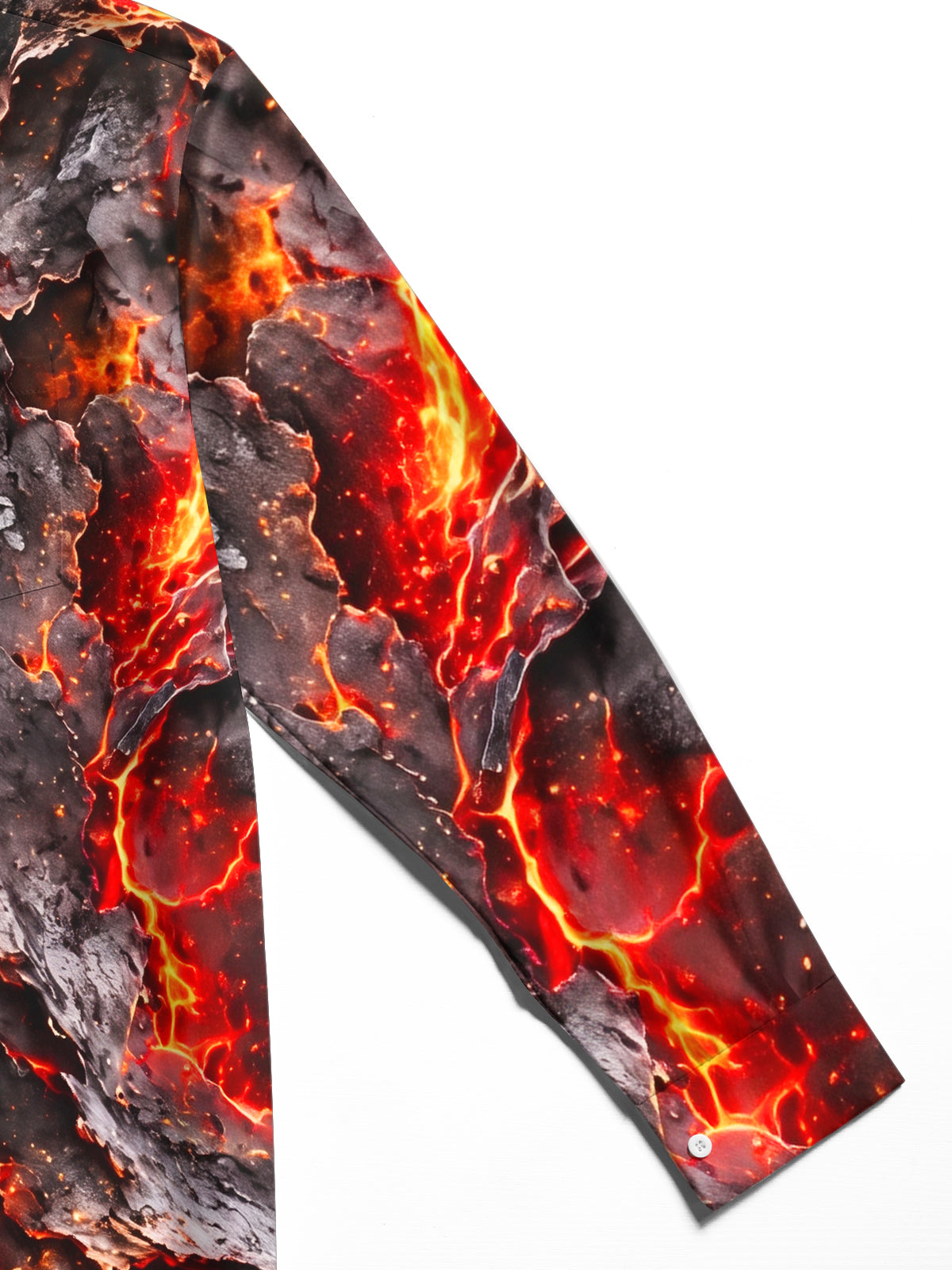 Oceanlyte Men's Graphic Volcanic Lava And Cracked Rock Print Long Sleeve Shirt with Chest Pocket