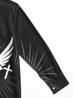 Oceanlyte Men's Graphic Peace Dove And Cross Print Long Sleeve Shirt with Chest Pocket