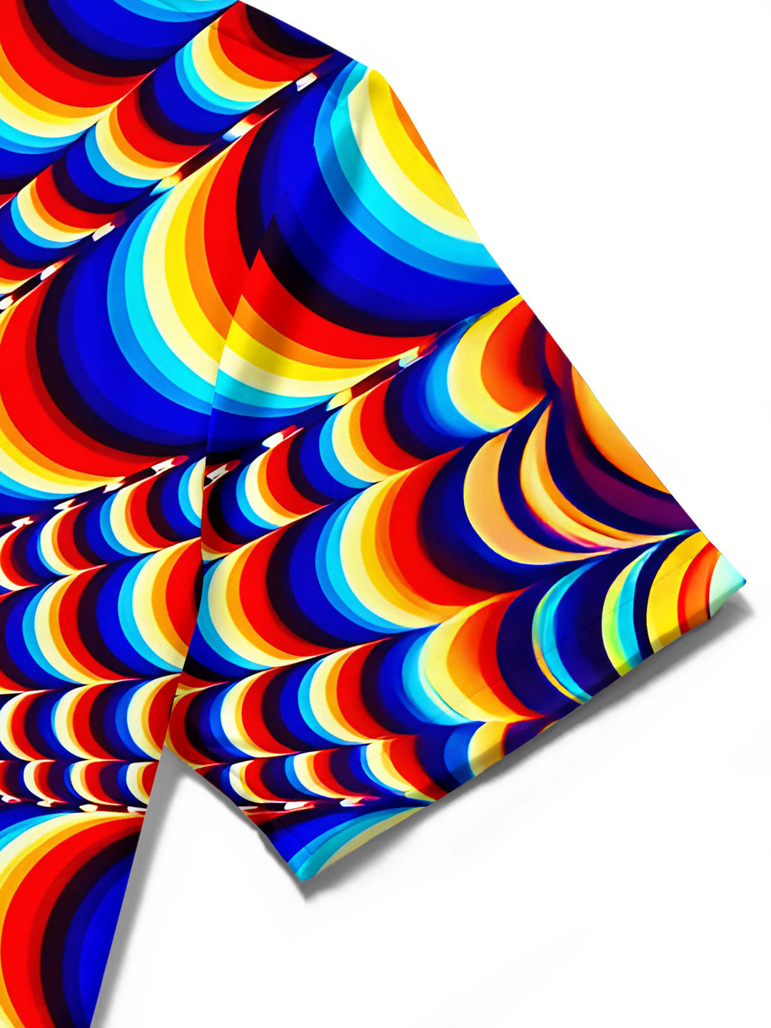 Oceanlyte Men's Geometric Psychedelic Rainbow Arc Print Short Sleeve Shirt with Chest Pocket