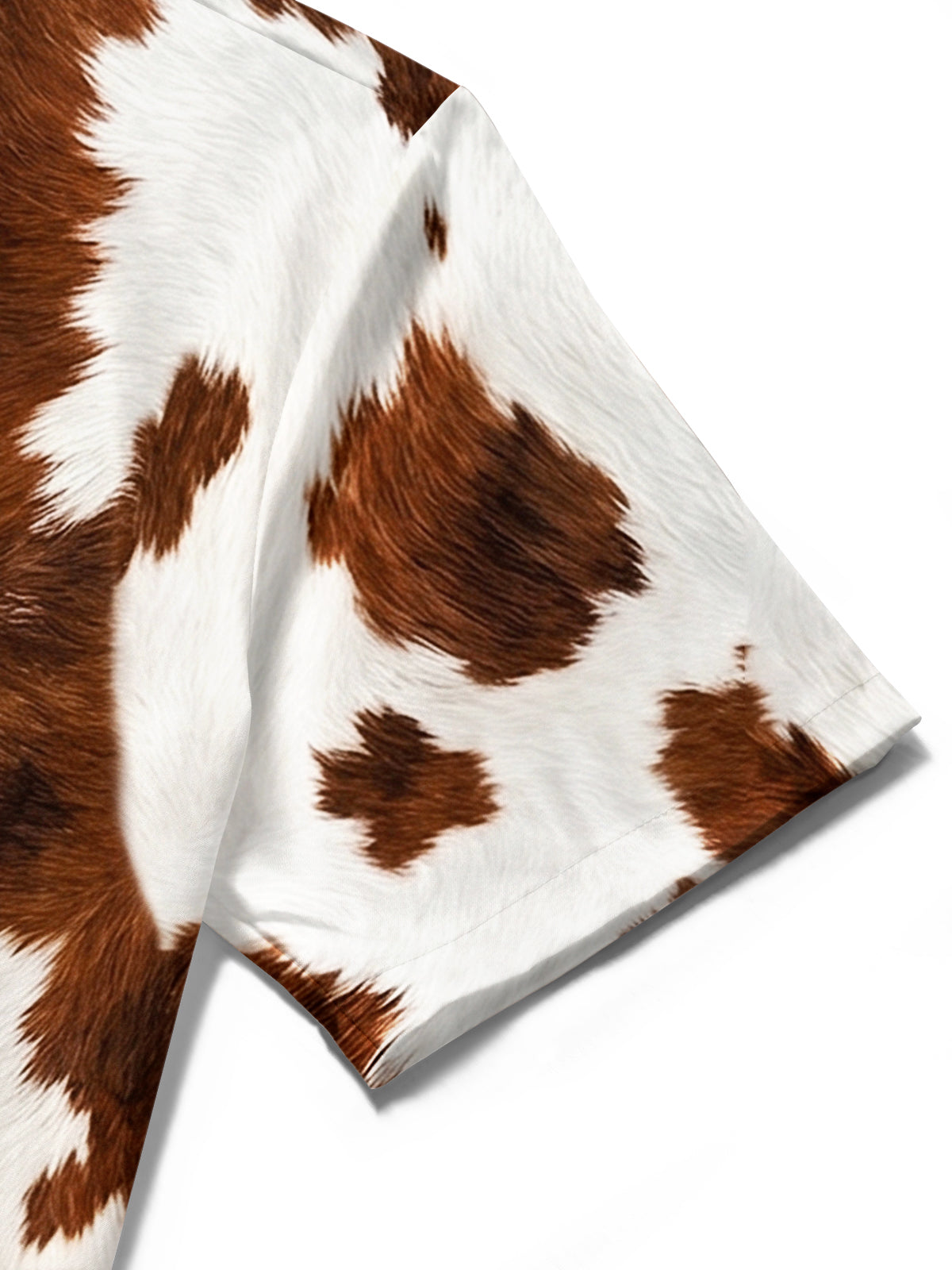 Oceanlyte Men's Patterned Cow Print Cowhide Pattern Short Sleeve Shirt with Chest Pocket