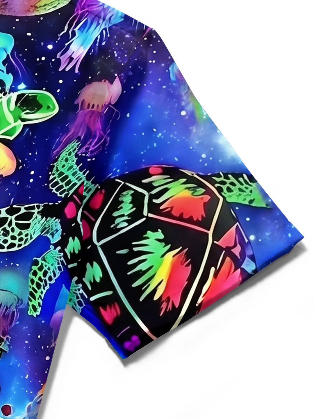 Oceanlyte Men's Hawaiian Neon Sea Turtles Print Short Sleeve Shirt with Chest Pocket