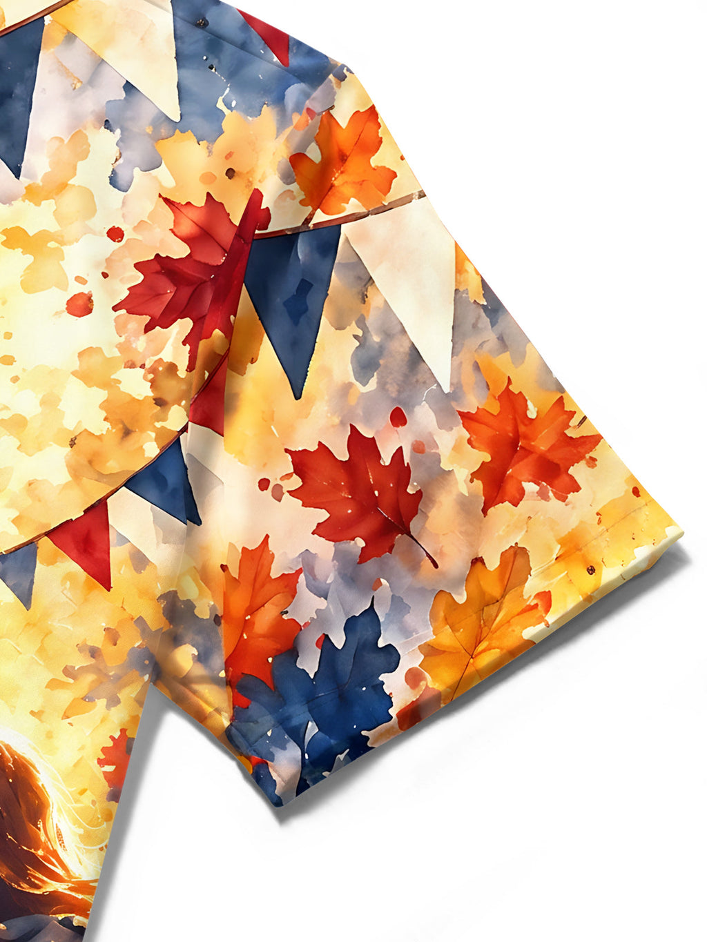 Oceanlyte Men's Short Sleeve Shirt - The "Autumn Reunion" Veterans Day Veteran Hug Children Print with Chest Pocket