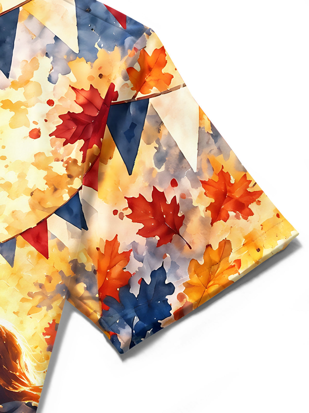 Oceanlyte Men's Short Sleeve Shirt - The "Autumn Reunion" Veterans Day Veteran Hug Children Print with Chest Pocket
