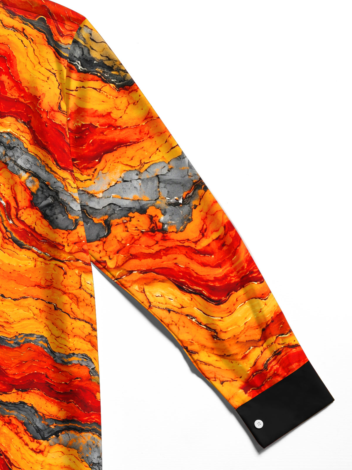 Oceanlyte Men's Abstract Wavy Lava And Rock Pattern Long Sleeve Shirt with Chest Pocket