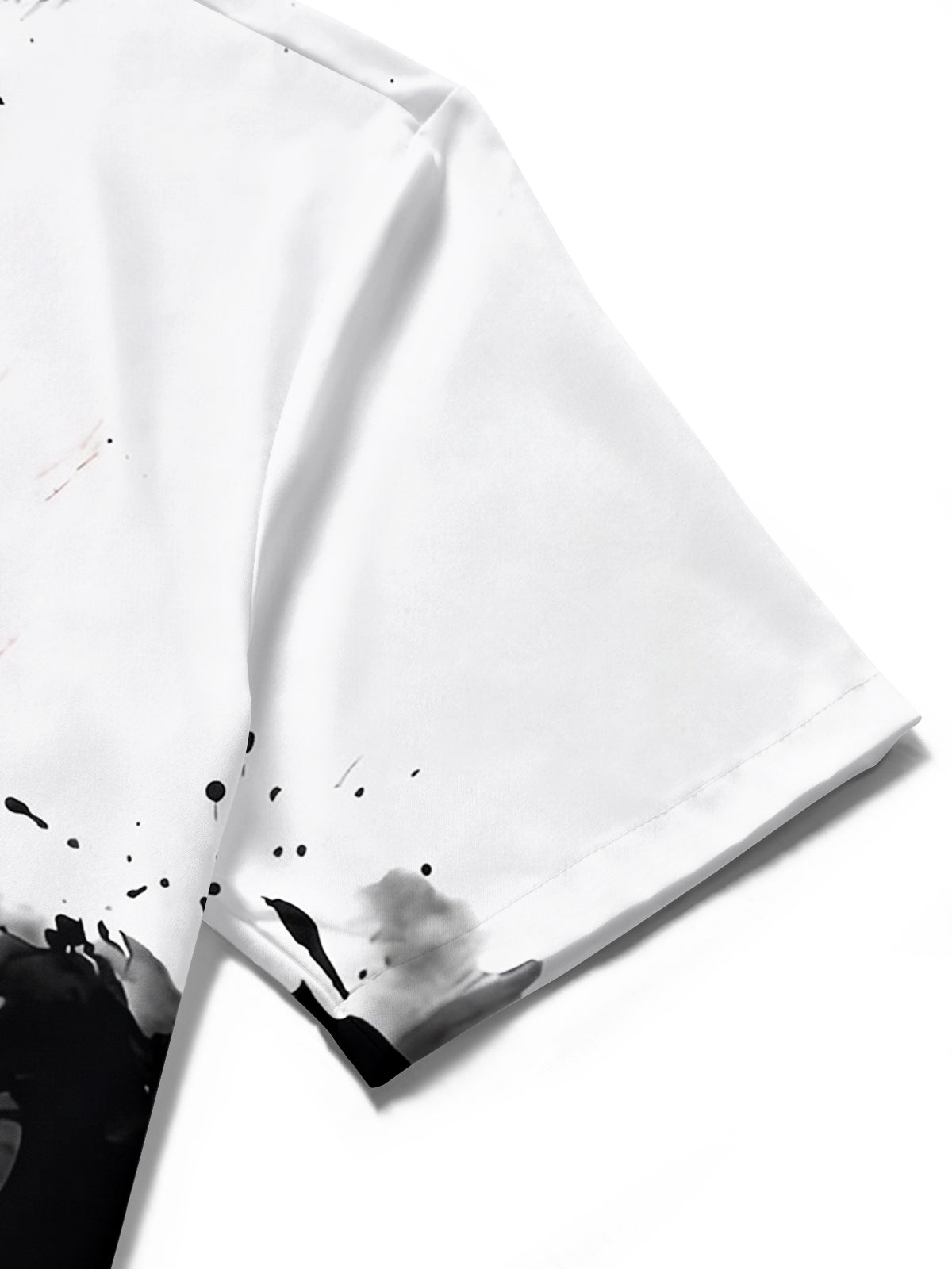 Oceanlyte Men's Printed Abstract Ink Brushstroke Print Short Sleeve Shirt with Chest Pocket