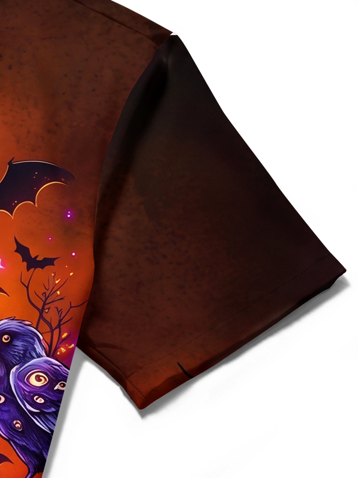 Oceanlyte Men's Short Sleeve Shirt - Halloween Moon Raven And Skeleton With Wine Glass Print with Chest Pocket