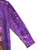 Oceanlyte Men's Hawaiian Noahs Ark And Holy Cross Print Long Sleeve Shirt with Chest Pocket