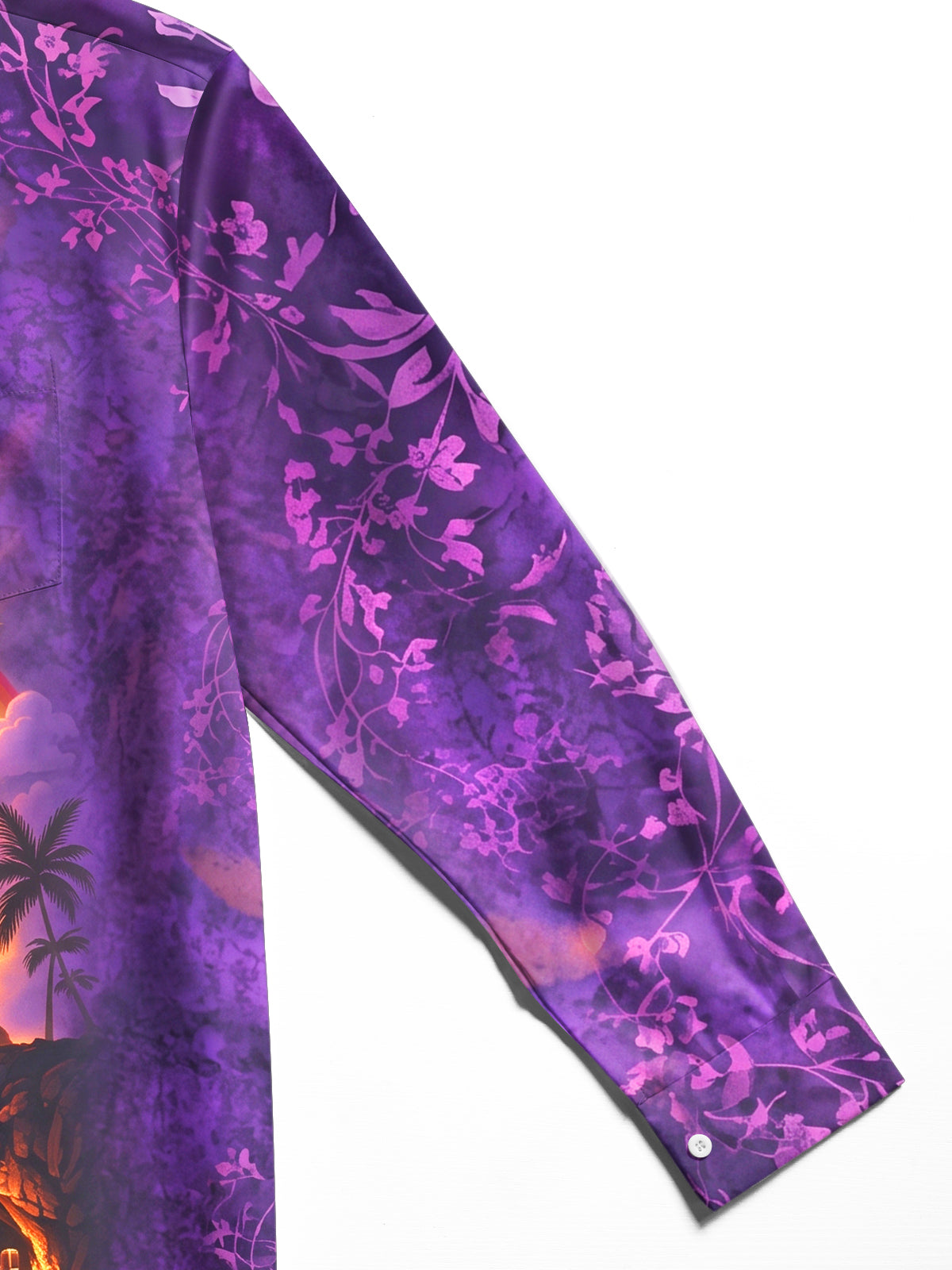 Oceanlyte Men's Hawaiian Noahs Ark And Holy Cross Print Long Sleeve Shirt with Chest Pocket