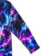 Oceanlyte Men's Long Sleeve Shirt - Abstract Cosmic Swirl With Lightning And Clouds Print with Chest Pocket
