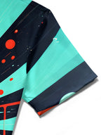 Oceanlyte Men's Graphic Abstract Spiral Geometric Lines Print Short Sleeve Shirt with Chest Pocket