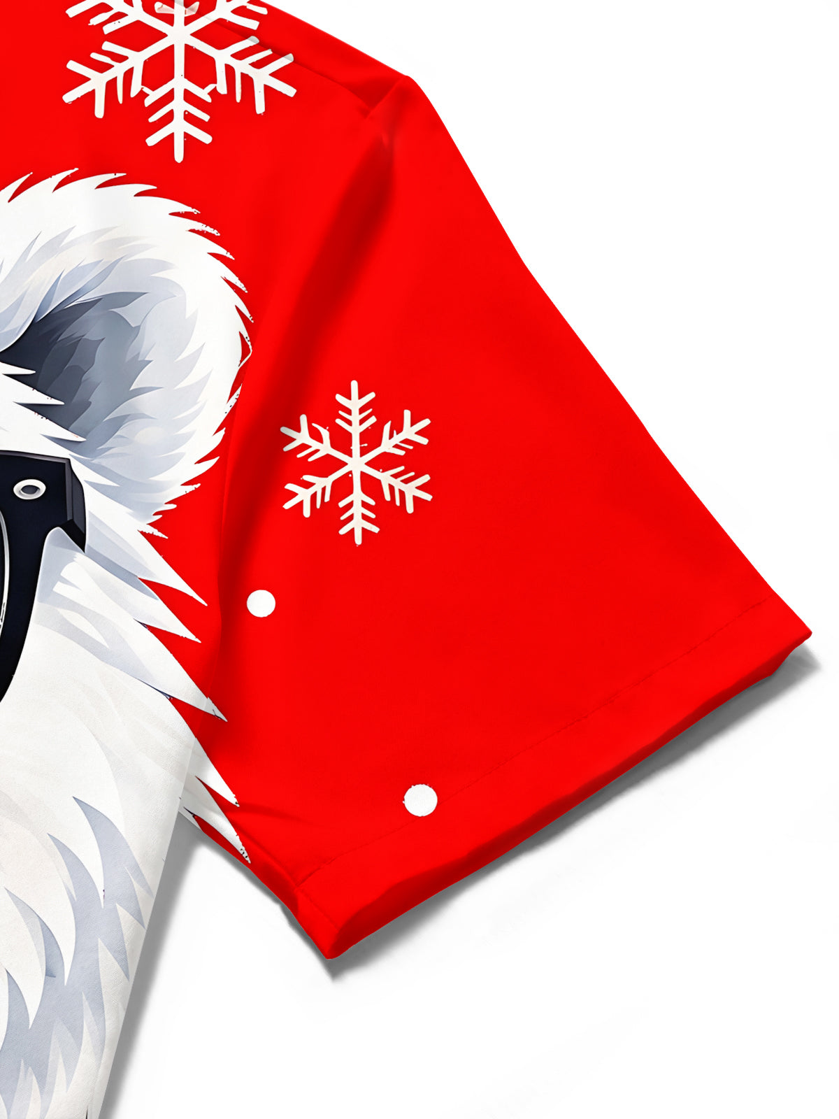 Oceanlyte Men's Short Sleeve Shirt - Christmas Polar Bear With Sunglasses And Green Scarf Print with Chest Pocket