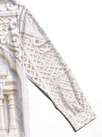 Oceanlyte Men's Marble Palace Relief Architecture Print Long Sleeve Shirt with Chest Pocket