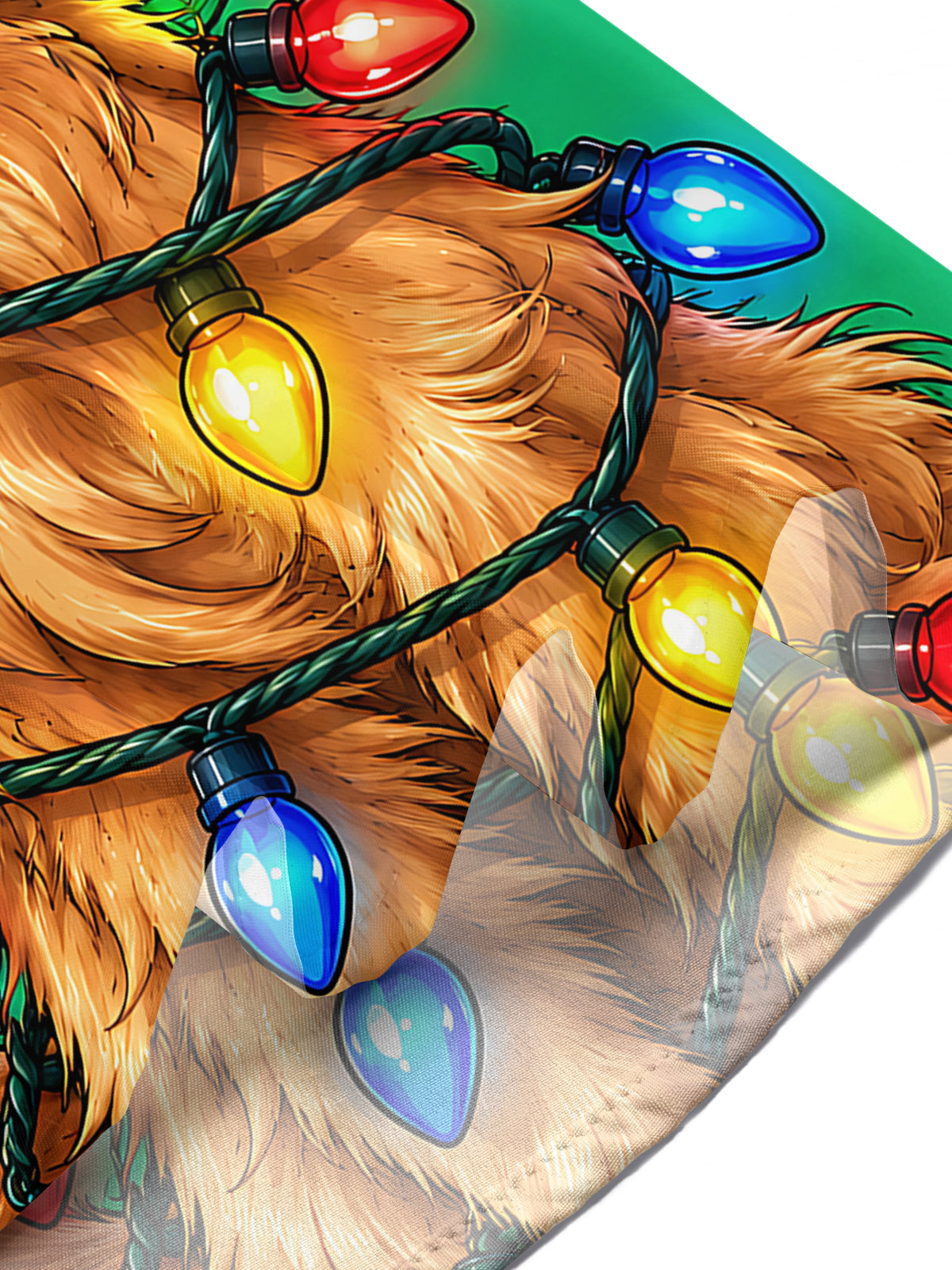 Oceanlyte Men's Graphic Christmas Dog And String Lights Print Short Sleeve Shirt with Chest Pocket