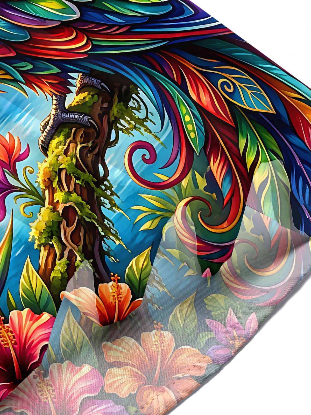 Oceanlyte Tropical Parrot Landscape Men's Pocket Short Sleeve Shirts
