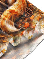 Oceanlyte Men's Autumn Fox With Lanterns And Leaves Print Long Sleeve Shirt with Chest Pocket