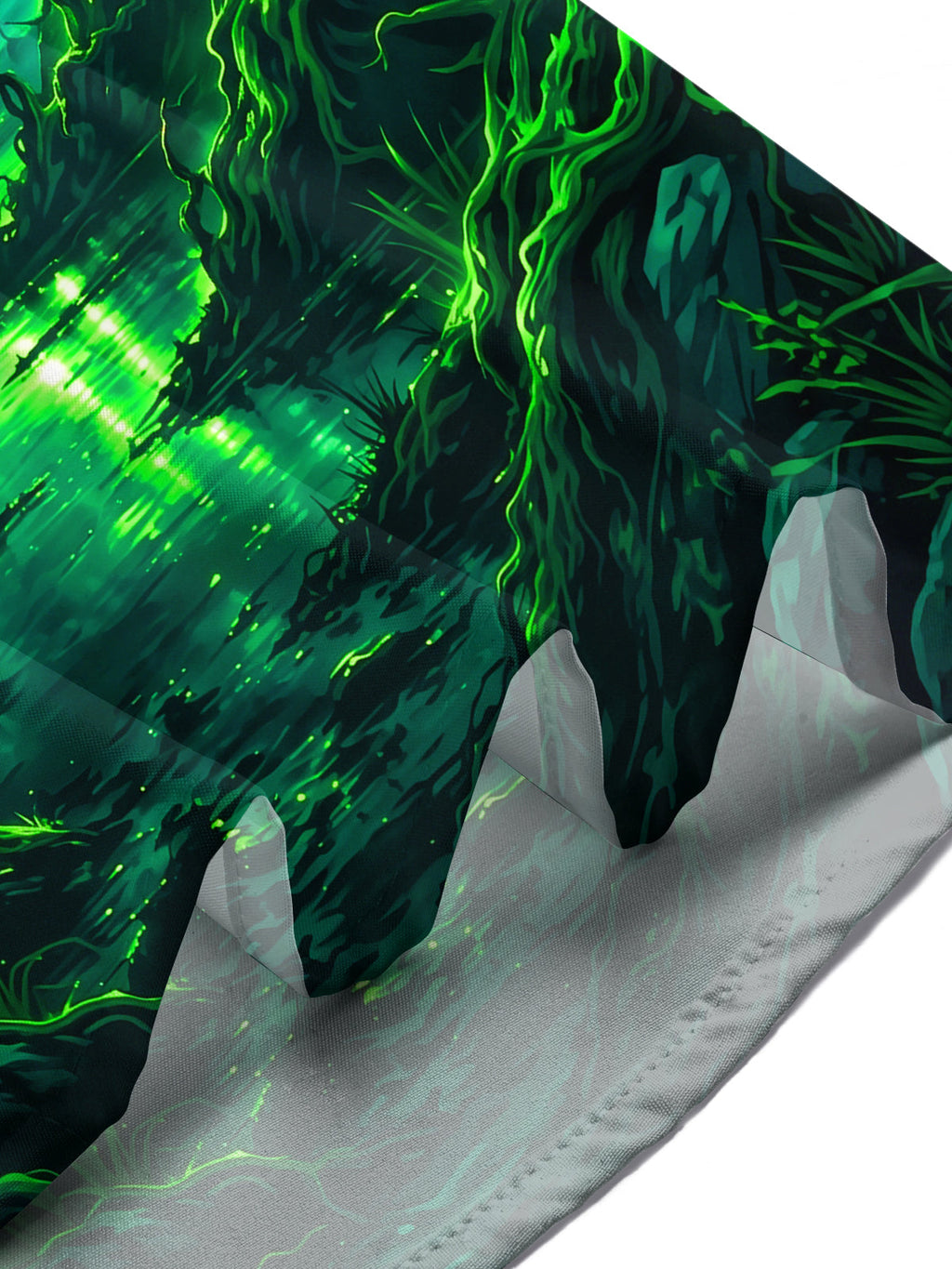 Oceanlyte Men's Printed Fantasy Castle And Dark Forest Print Short Sleeve Shirt with Chest Pocket