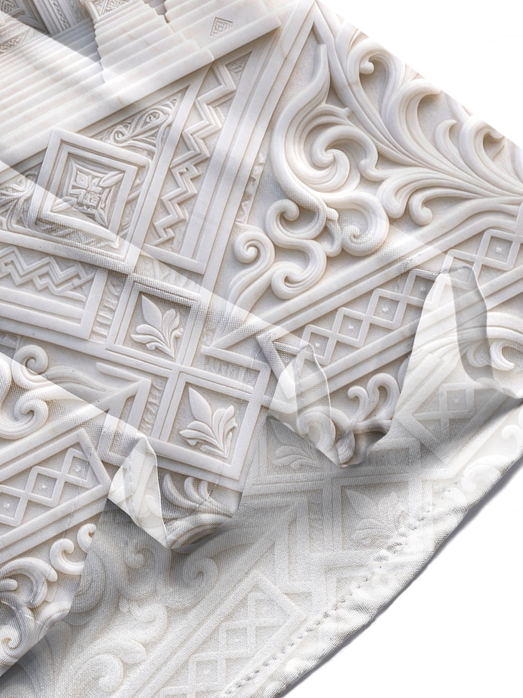 Oceanlyte Men's Marble Palace Relief Architecture Print Long Sleeve Shirt with Chest Pocket