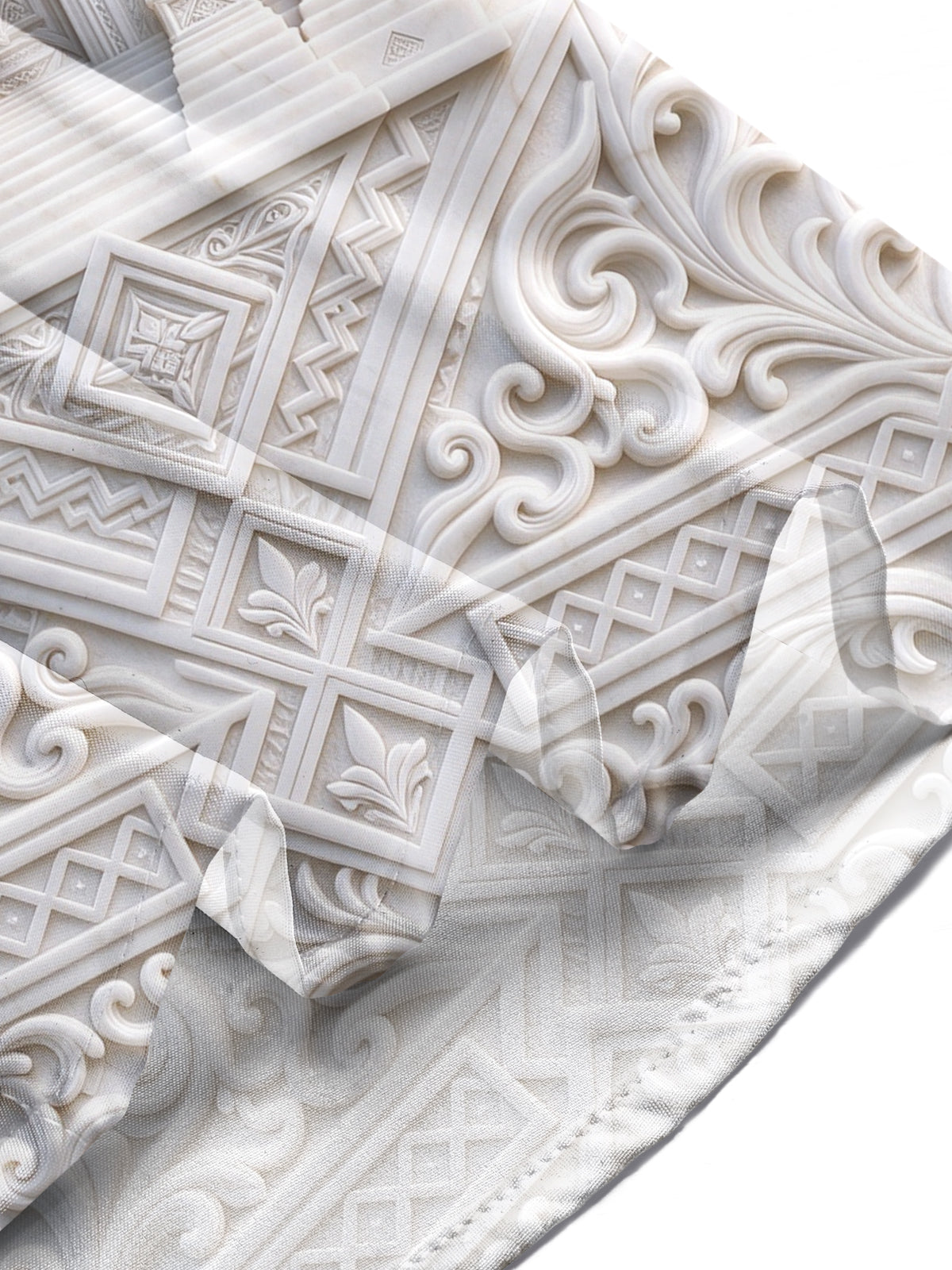 Oceanlyte Men's Marble Palace Relief Architecture Print Long Sleeve Shirt with Chest Pocket