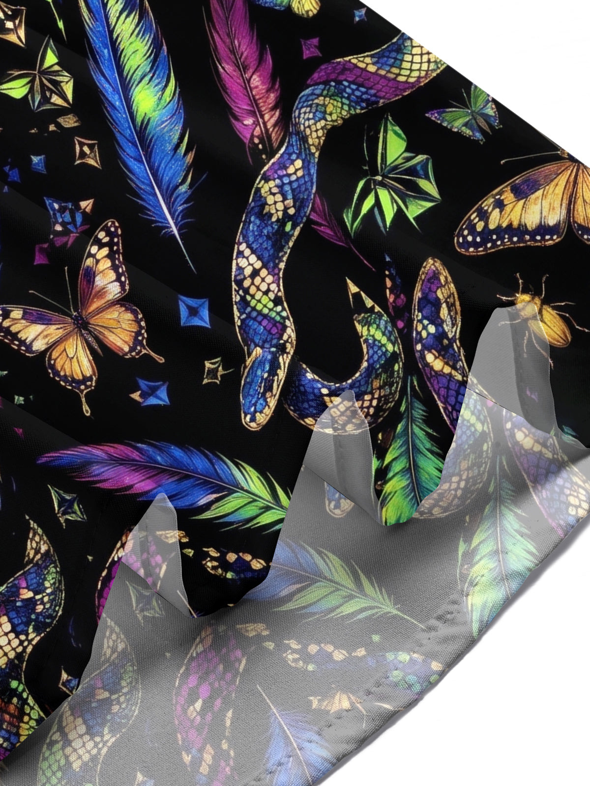 Oceanlyte Men's Leopard And Butterflies Print Short Sleeve Shirt with Chest Pocket