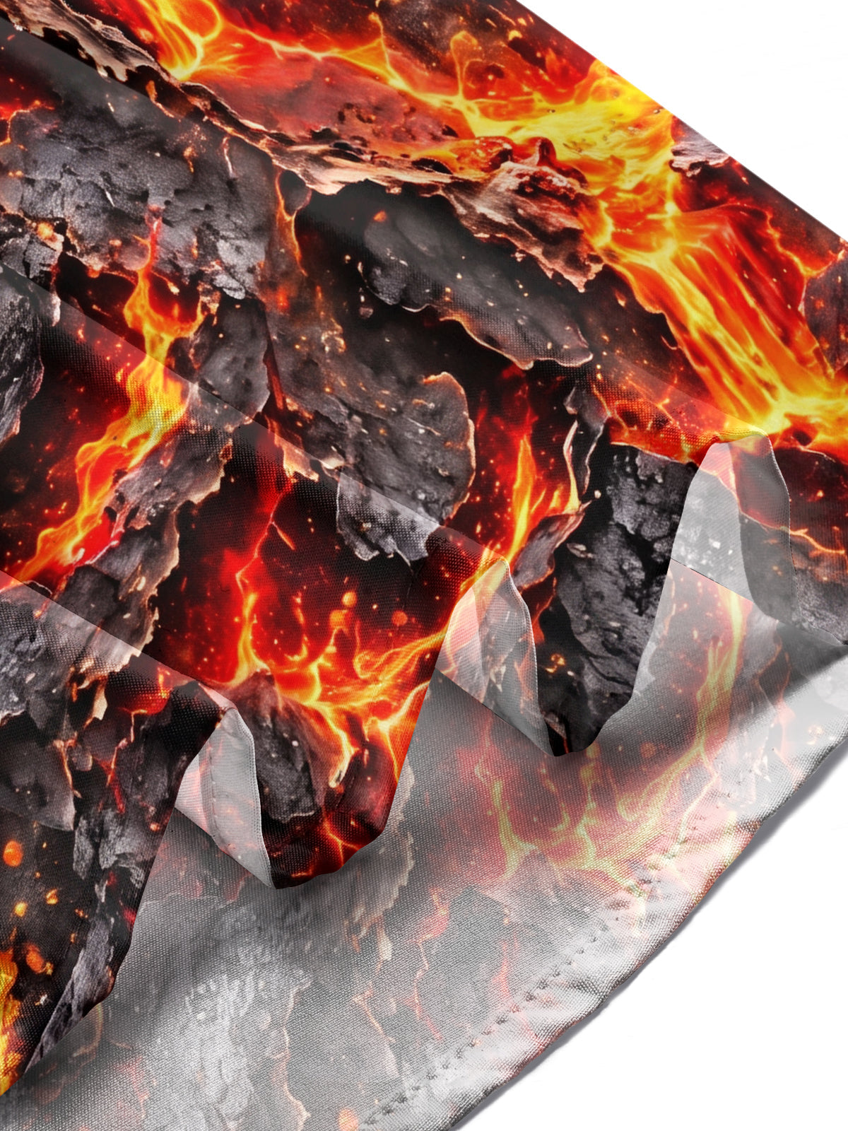 Oceanlyte Men's Graphic Volcanic Lava And Cracked Rock Print Long Sleeve Shirt with Chest Pocket