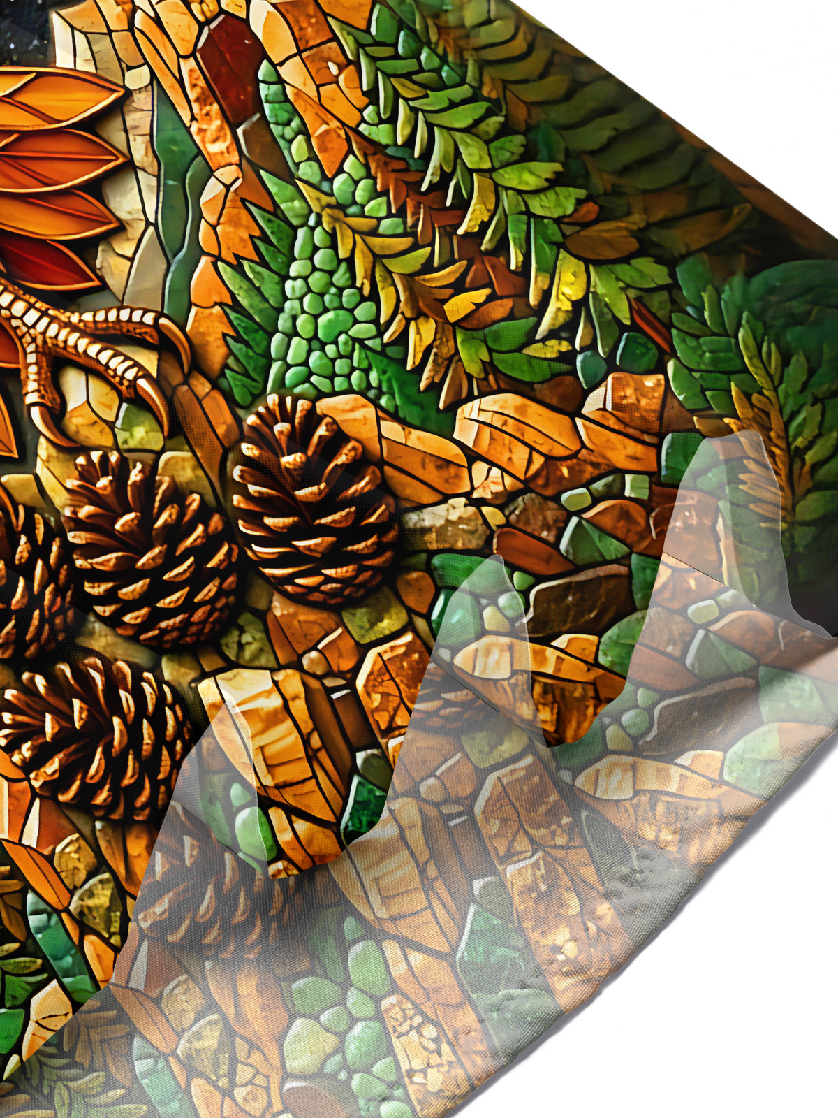 Oceanlyte Men's Graphic Stained Glass Eagle Print Short Sleeve Shirt with Chest Pocket
