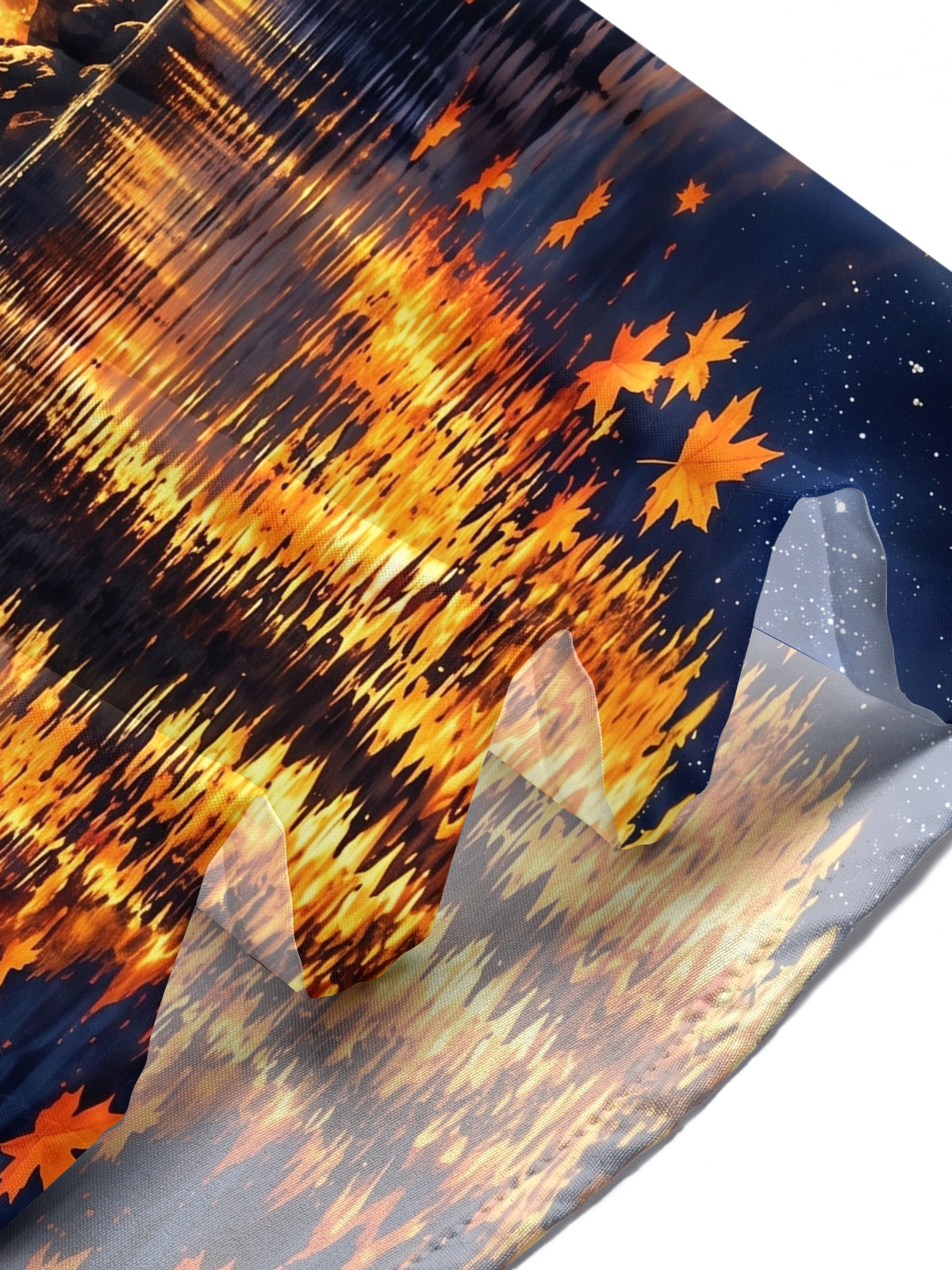Oceanlyte Men's Autumn Tree And Starry Night Landscape Print Short Sleeve Shirt with Chest Pocket