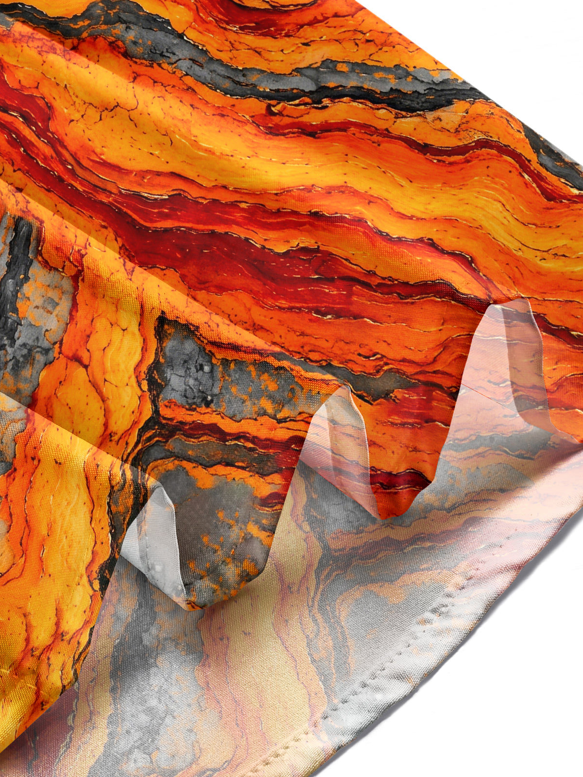 Oceanlyte Men's Abstract Wavy Lava And Rock Pattern Long Sleeve Shirt with Chest Pocket