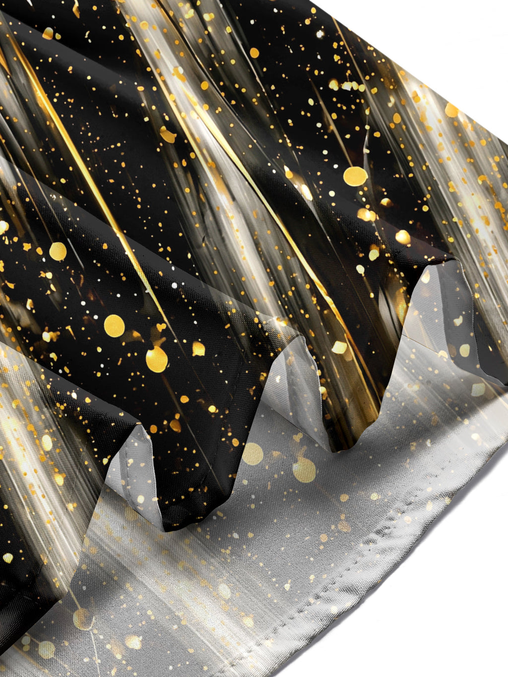 Oceanlyte Men's Long Sleeve Shirt - Abstract Gold And Black Splatter With Radial Lines Print with Chest Pocket
