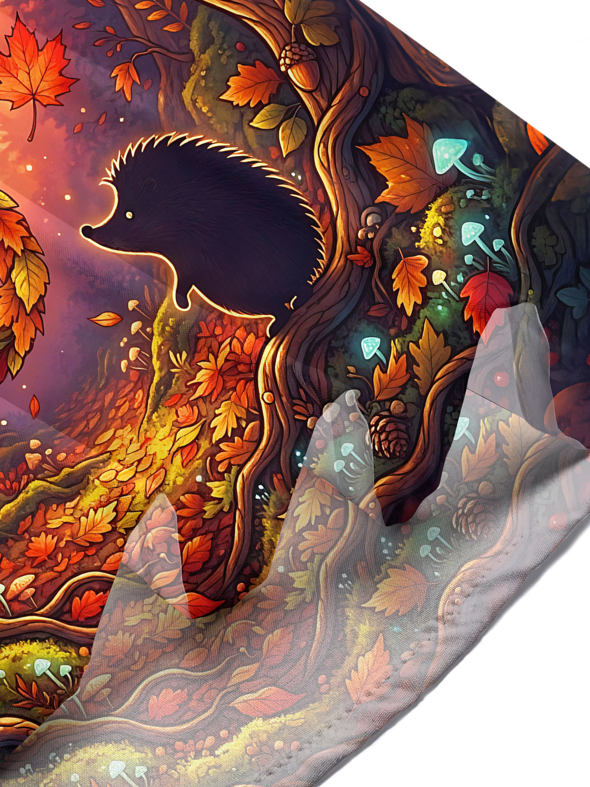 Oceanlyte Men's Short Sleeve Shirt - Autumn Forest Treble Clef Made Of Leaves Print with Chest Pocket