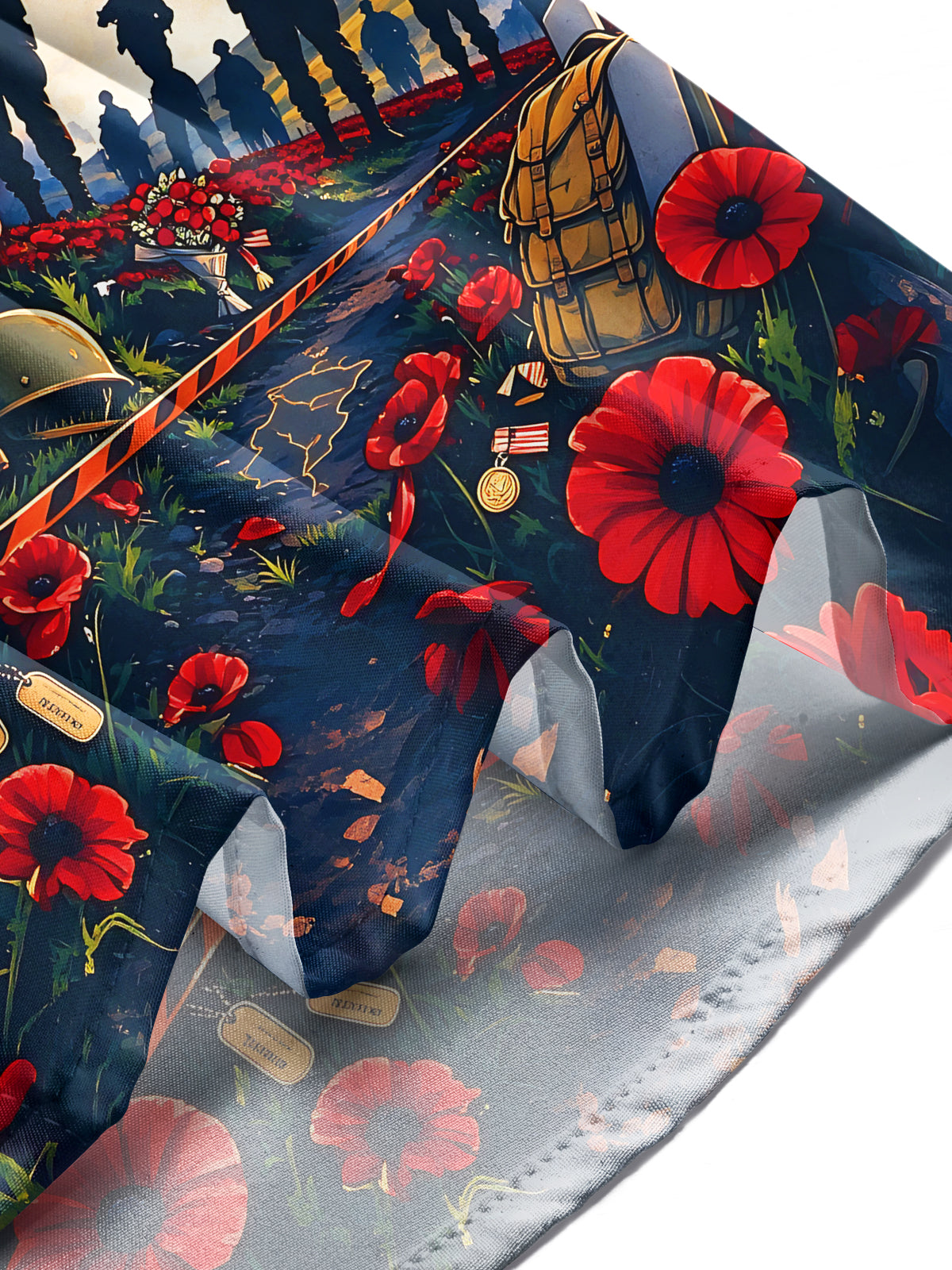 Oceanlyte Men's Long Sleeve Shirt - The "Wings of the Hindu Kush" Soldier Silhouettes And Mountain Print with Chest Pocket